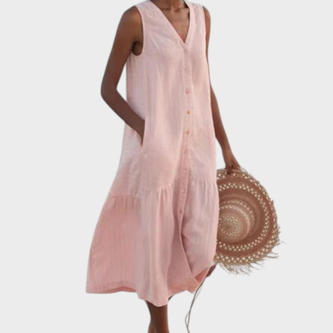 Вита - Стилна и Подходяща Рокля с V-Изряз