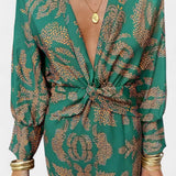 Ема Макси Рокля с V Изрез и Преден Чвор