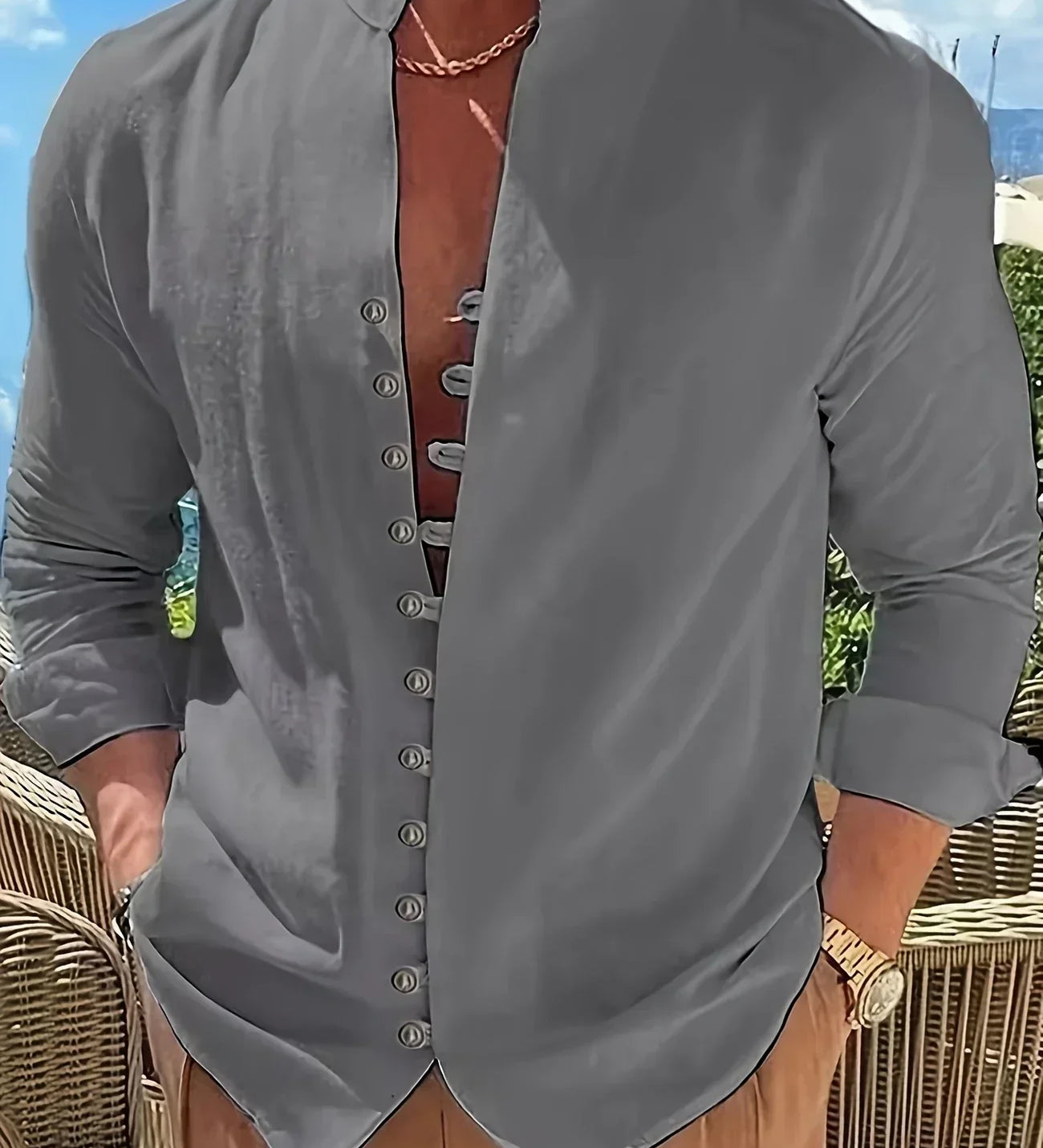 Орфей - Лека памучна риза с дълги ръкави