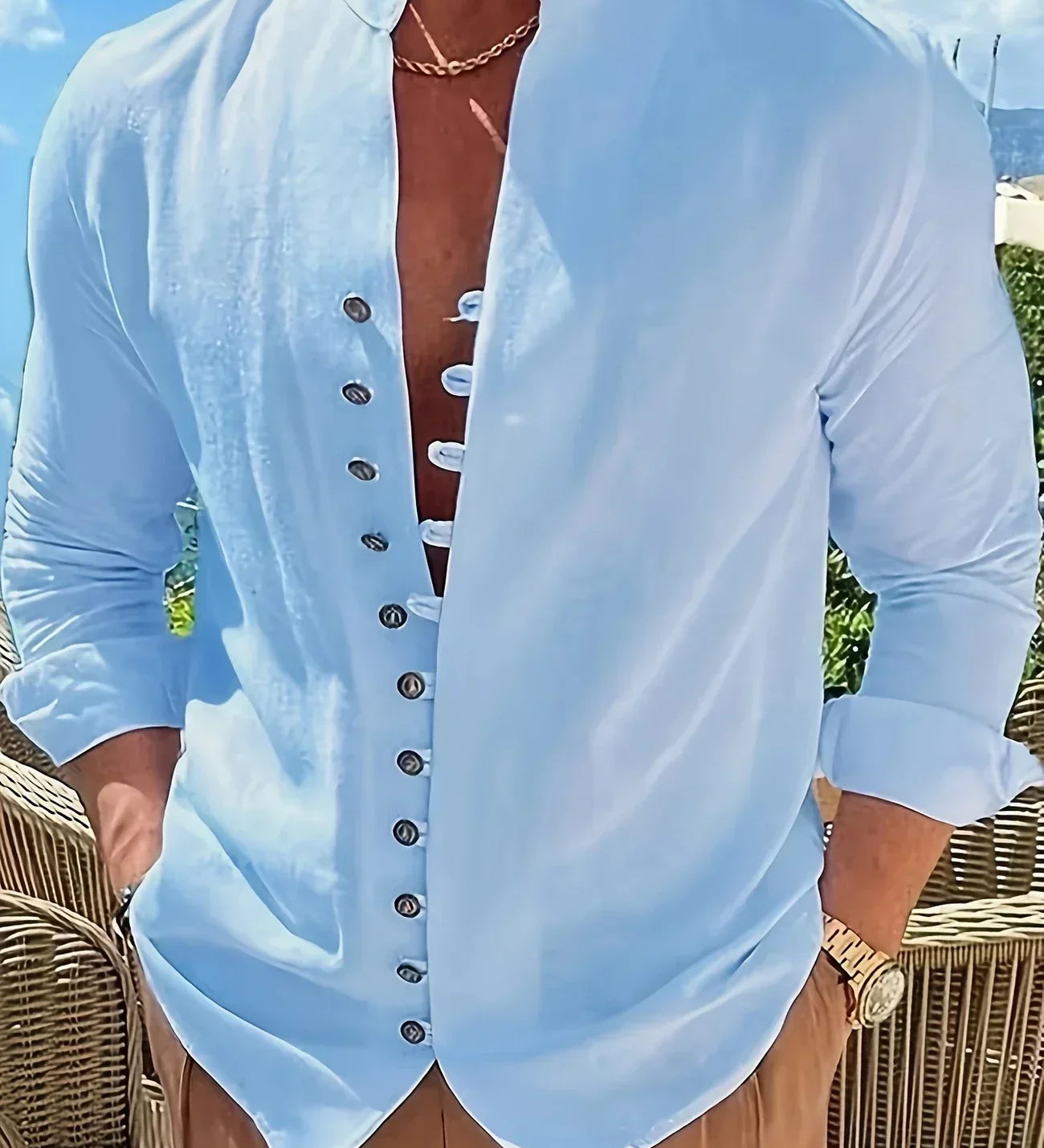 Орфей - Лека памучна риза с дълги ръкави