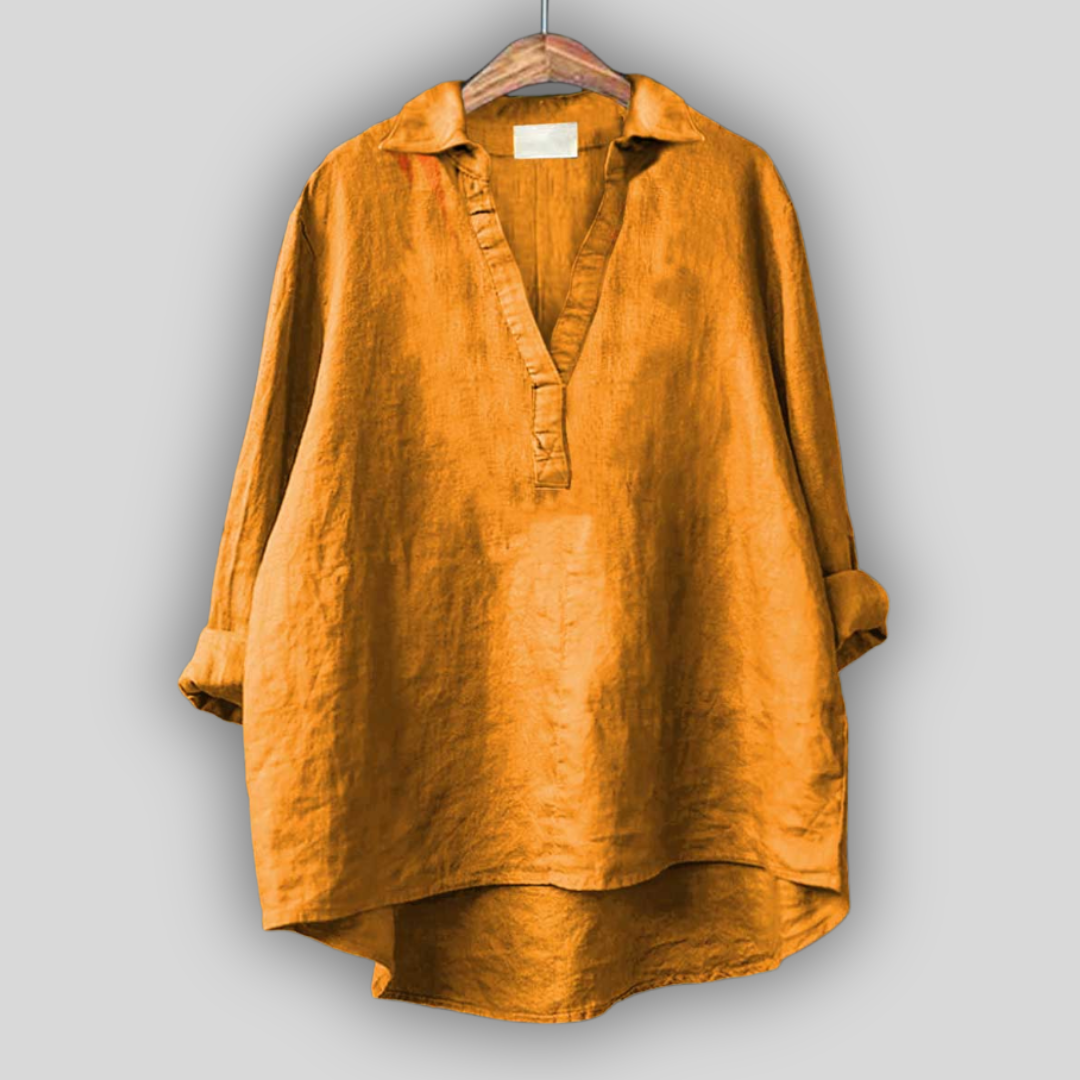 Бяла Лятна Блуза с V Изрез