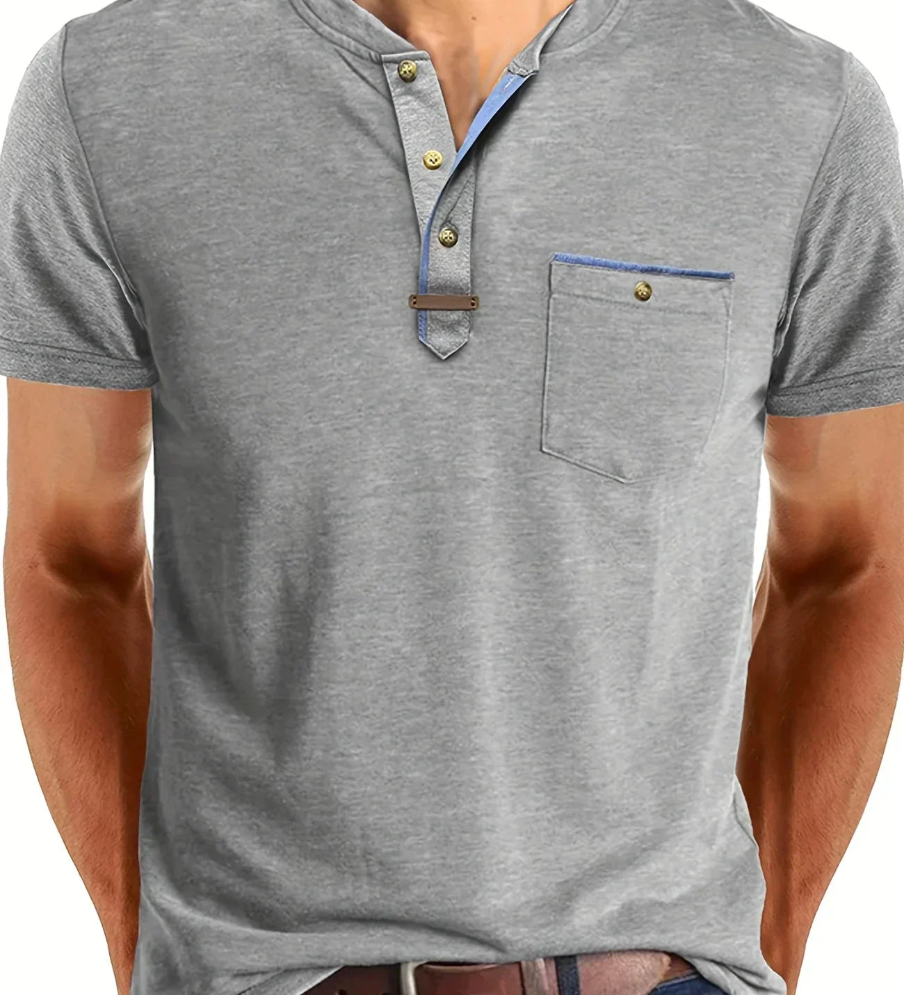 Чавор - Стилна тениска с кръгло деколте и джоб