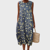 Лара - Релаксираща цветна рокля от памук