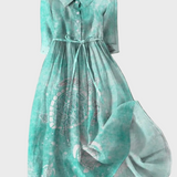 Тюркоазена Рокля с Узор Мидички