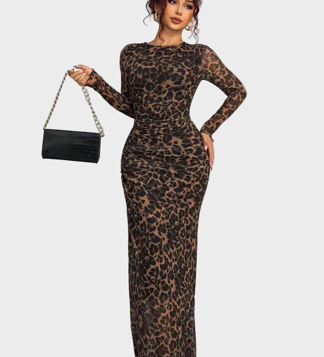 Торина – Дълга удобна рокля с десен