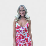 Миряна - Дълга цветна рокля с волани