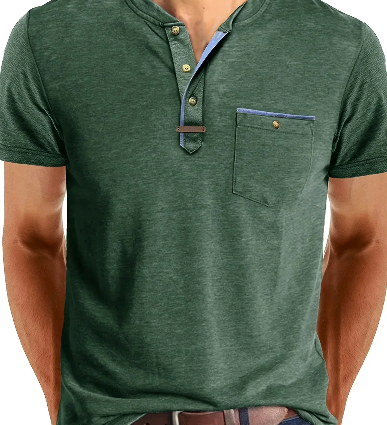 Чавор - Стилна тениска с кръгло деколте и джоб