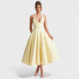 Жулиета – Миди рокля с халтер деколте