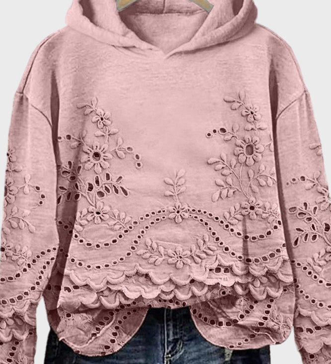 Джъмпер с Капюшон от Дантела в Зелено