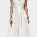 Драгана Дълга Рокля с Бродерия и А Силует