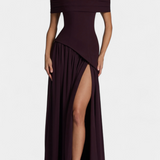 Райна Макси Рокля без Ръкави от Шифон с Боков Разрез