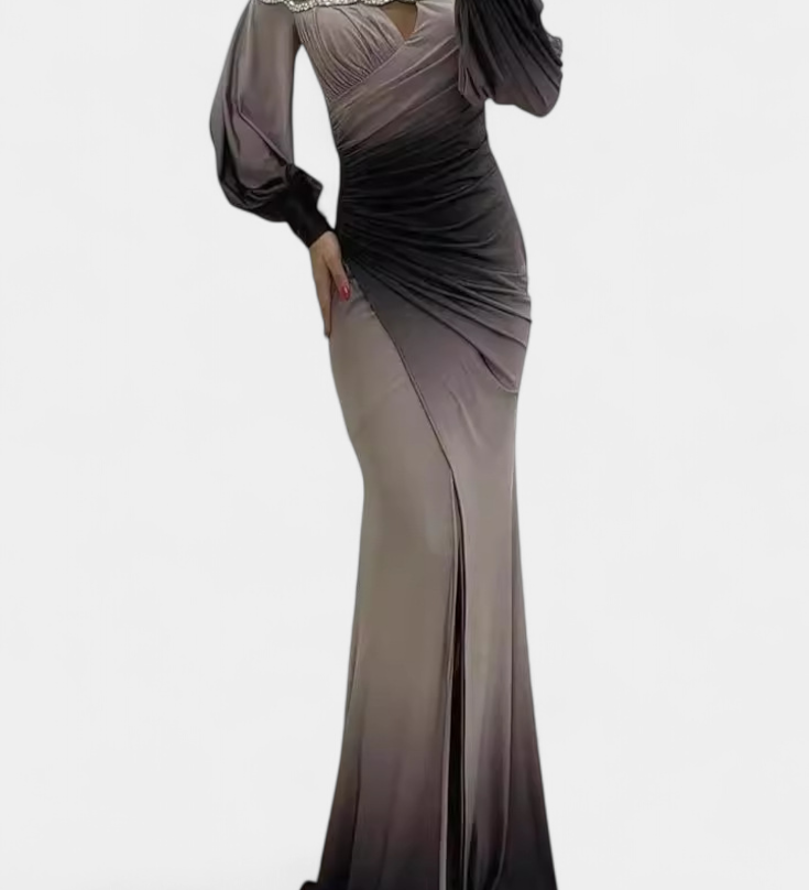 Силвяна Макси Рокля Омбре с Отворени Рамена