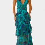 Валентина - Рокля от Шифон с V-Изрез и Пухкави Ръкави