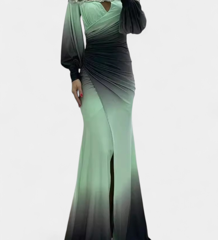 Силвяна Макси Рокля Омбре с Отворени Рамена