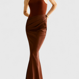 Леона Макси Рокля с Тънък Топ Стил и Издължена Силуета