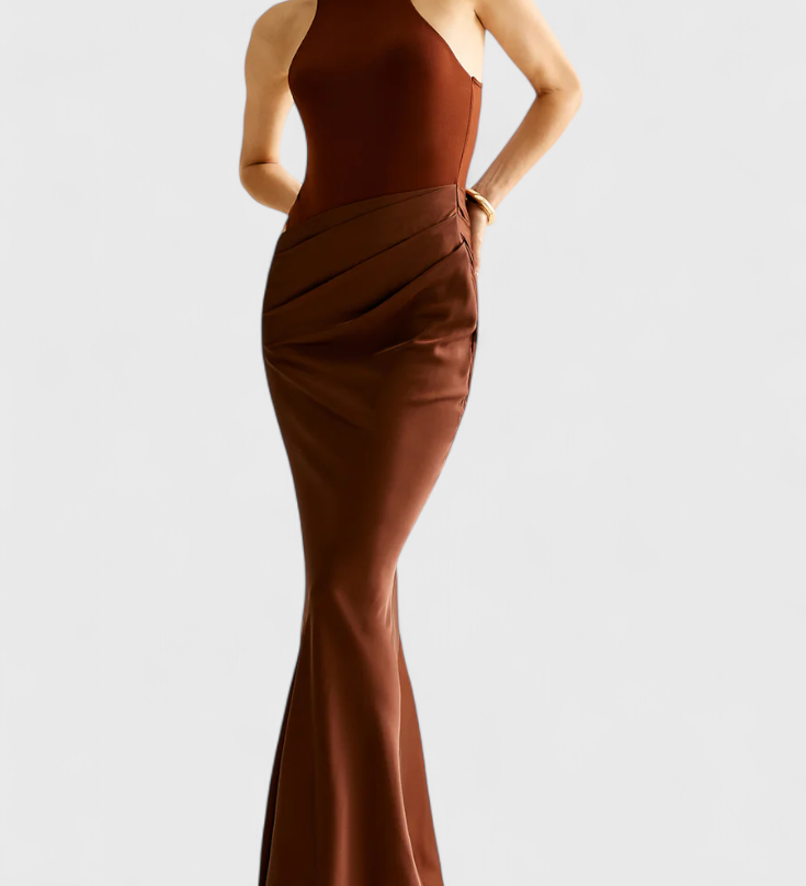 Леона Макси Рокля с Тънък Топ Стил и Издължена Силуета