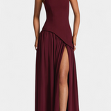 Райна Макси Рокля без Ръкави от Шифон с Боков Разрез