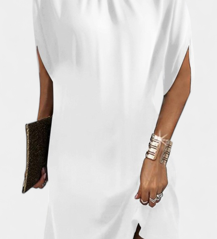 Ена Миди Рокля Без Временски Рамки с Кръгло Деколте