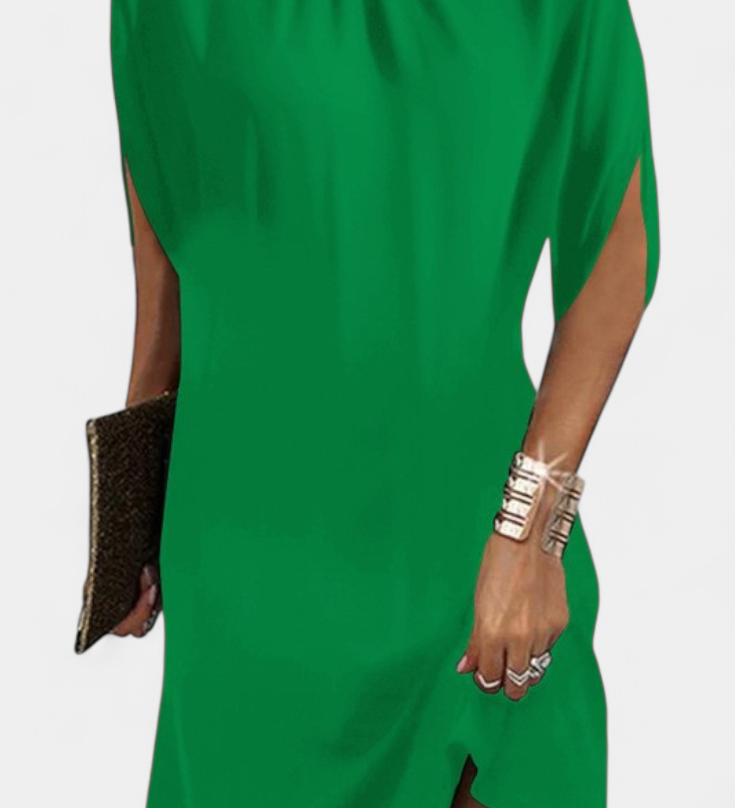 Ена Миди Рокля Без Временски Рамки с Кръгло Деколте