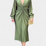 Веселка Дълга Рокля с Дълги Ръкави и V-Изрез