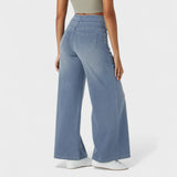 Штефания - Дънкови панталони с широк крачол